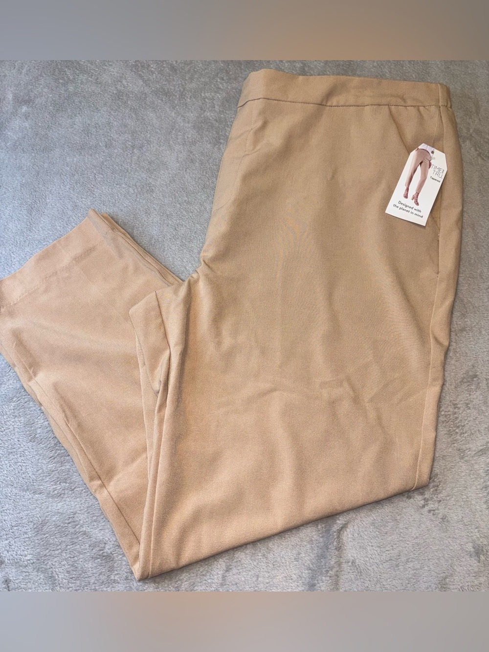 Time and Tru Women’s Dress Pants Tapered Size XXXL (22) Tan Color NWT